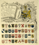 32200 Afbeelding van een van de 9 bladen van een wapenkaart van de aanzienlijke Utrechtse geslachten, opgedragen aan de ...